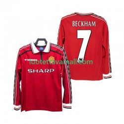 Miehet Manchester United BECKHAM 7 Retro 1998 1999 Pitkähihainen Fanipaita ,Koti