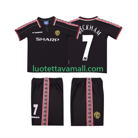 Lapset Manchester United Beckham 7 Retro 1998 1999 Lyhythihainen Fanipaita ,Vieras