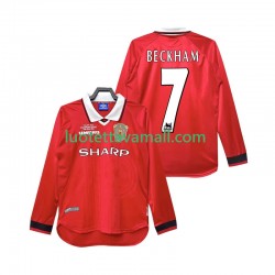 Miehet Manchester United Beckham 7 Retro 1999 2000 Pitkähihainen Fanipaita ,Koti