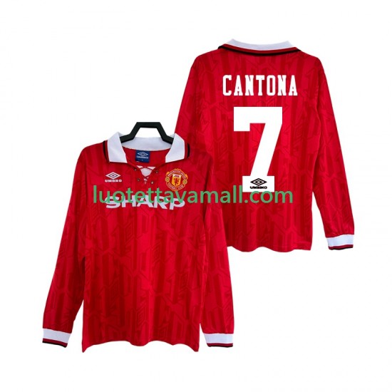 Miehet Manchester United CANTONA 7 Retro 1992 1994 Pitkähihainen Fanipaita ,Koti