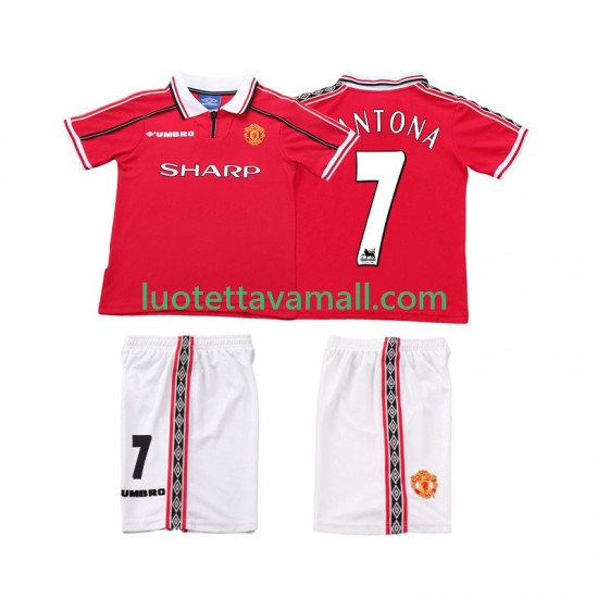 Lapset Manchester United CONTONA 7 Retro 1998 1999 Lyhythihainen Fanipaita ,Koti