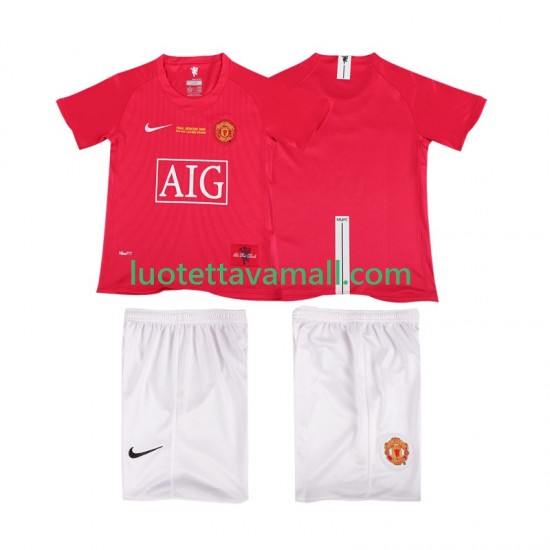 Lapset Manchester United Retro Champions League 2007 2008 Lyhythihainen Fanipaita ,Koti