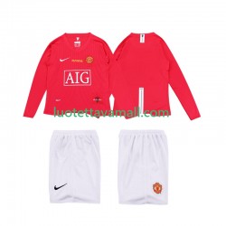 Lapset Manchester United Retro Premier League 2008 2009 Pitkähihainen Fanipaita ,Koti