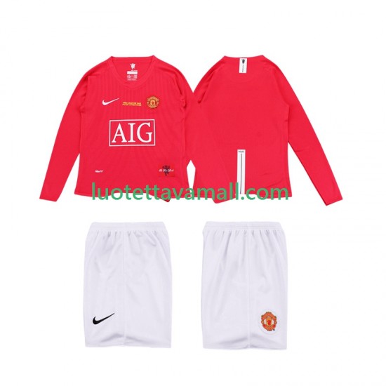 Lapset Manchester United Retro Premier League 2008 2009 Pitkähihainen Fanipaita ,Koti