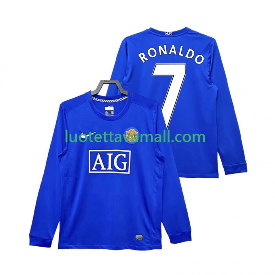 Miehet Manchester United Cristiano Ronaldo 7 Retro 2008 2009 Pitkähihainen Fanipaita ,Kolmas