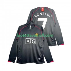 Miehet Manchester United Critstiano Ronaldo 7 Retro 2007 2008 Pitkähihainen Fanipaita ,Vieras