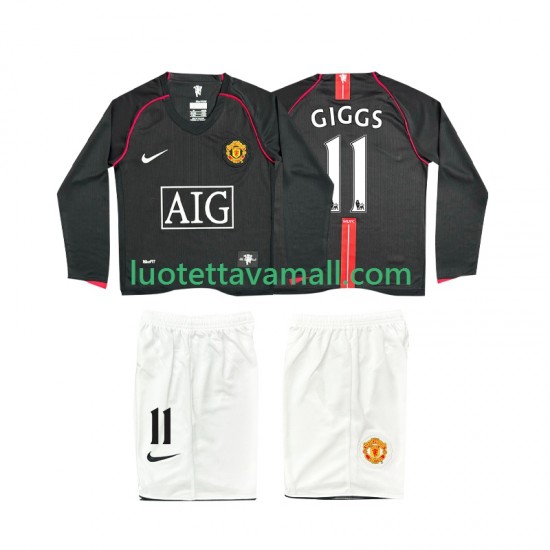 Lapset Manchester United GIGGS 11 Retro 2007 2008 Pitkähihainen Fanipaita ,Vieras