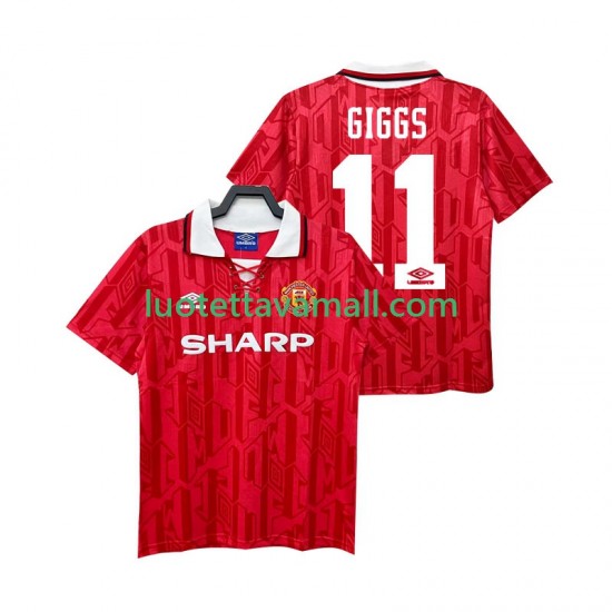 Miehet Manchester United GIGGS 11 Retro 1992 1994 Lyhythihainen Fanipaita ,Koti