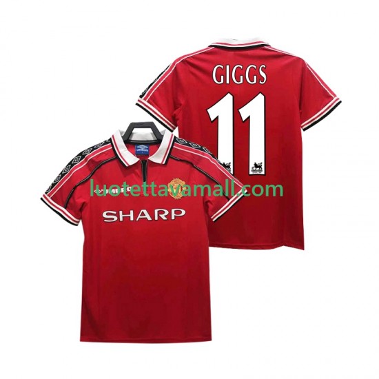 Miehet Manchester United GIGGS 11 Retro 1998 1999 Lyhythihainen Fanipaita ,Koti