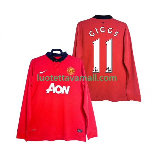 Miehet Manchester United GIGGS 11 Retro 2013 2014 Pitkähihainen Fanipaita ,Koti