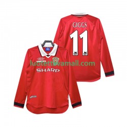 Miehet Manchester United Giggs 11 Retro 1999 2000 Pitkähihainen Fanipaita ,Koti
