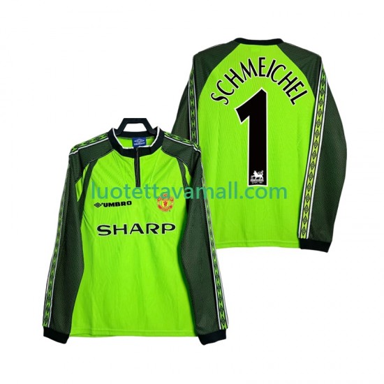 Miehet Manchester United Maalivahdin SCHMEICHEL 1 Retro 1998 2000 Pitkähihainen Fanipaita ,Koti
