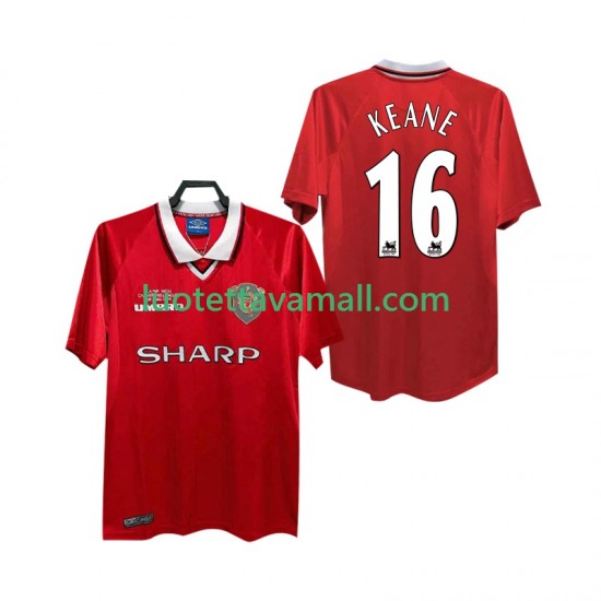 Miehet Manchester United Keane 16 Retro 1999 2000 Lyhythihainen Fanipaita ,Koti