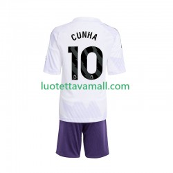 Lapset Manchester United Matheus Cunha 10 2025-2026 Lyhythihainen Fanipaita ,Vieras