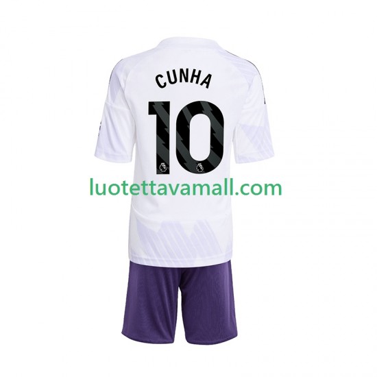Lapset Manchester United Matheus Cunha 10 2025-2026 Lyhythihainen Fanipaita ,Vieras