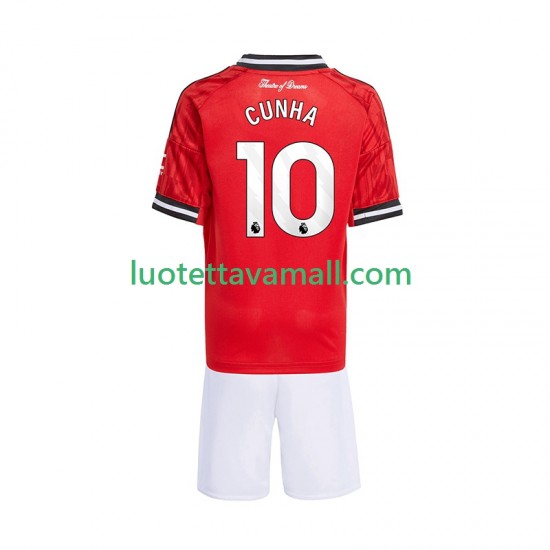 Lapset Manchester United Matheus Cunha 10 2025-2026 Lyhythihainen Fanipaita ,Koti