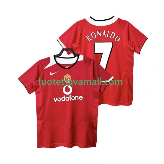 Miehet Manchester United RONALDO 7 Retro 2005 2006 Lyhythihainen Fanipaita ,Koti