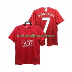 Miehet Manchester United RONALDO 7 Retro Premier League 2007 2008 Lyhythihainen Fanipaita ,Koti