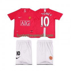 Lapset Manchester United ROONEY 10 Retro Premier League 2007 2008 Lyhythihainen Fanipaita ,Koti