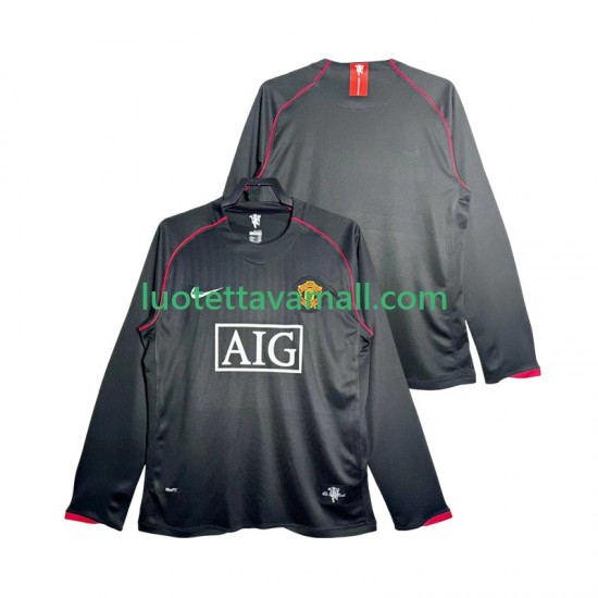 Miehet Manchester United Retro 2007 2008 Pitkähihainen Fanipaita ,Vieras