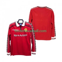 Miehet Manchester United Retro 1998 1999 Pitkähihainen Fanipaita ,Koti