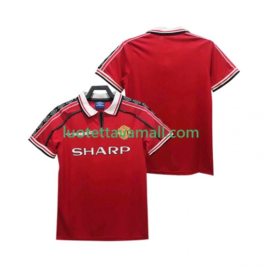 Miehet Manchester United Retro 1998 1999 Lyhythihainen Fanipaita ,Koti