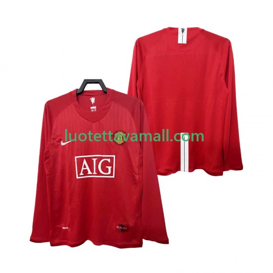 Miehet Manchester United Retro 2007 2008 Pitkähihainen Fanipaita ,Koti