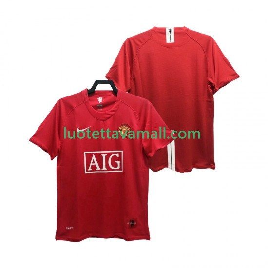 Miehet Manchester United Retro Premier League 2007 2008 Lyhythihainen Fanipaita ,Koti
