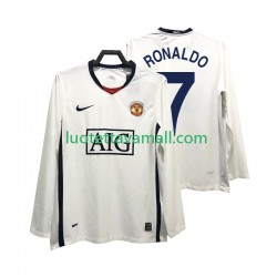 Miehet Manchester United Ronaldo 7 Retro Premier League 2008 2009 Pitkähihainen Fanipaita ,Vieras