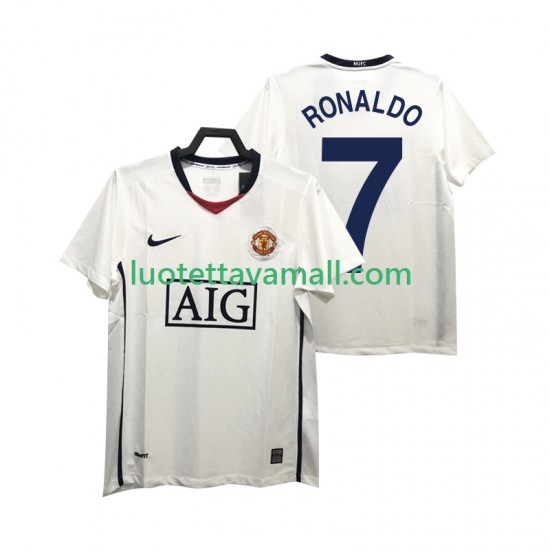 Miehet Manchester United Ronaldo 7 Retro Premier League 2008 2009 Lyhythihainen Fanipaita ,Vieras