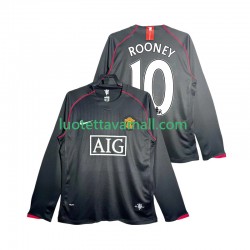 Miehet Manchester United Rooney 10 Retro 2007 2008 Pitkähihainen Fanipaita ,Vieras
