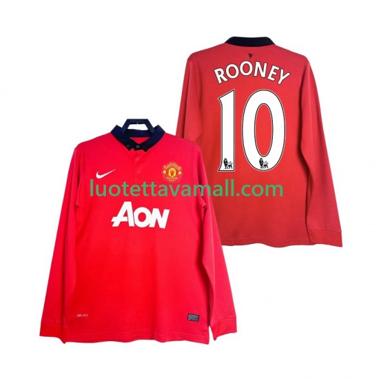 Miehet Manchester United Rooney 10 Retro 2013 2014 Pitkähihainen Fanipaita ,Koti
