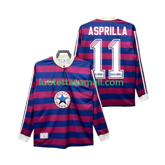 Miehet Newcastle United ASPRILLA 11 Retro 1995 1997 Pitkähihainen Fanipaita ,Vieras