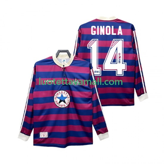 Miehet Newcastle United GINOLA 14 Retro 1995 1997 Pitkähihainen Fanipaita ,Vieras