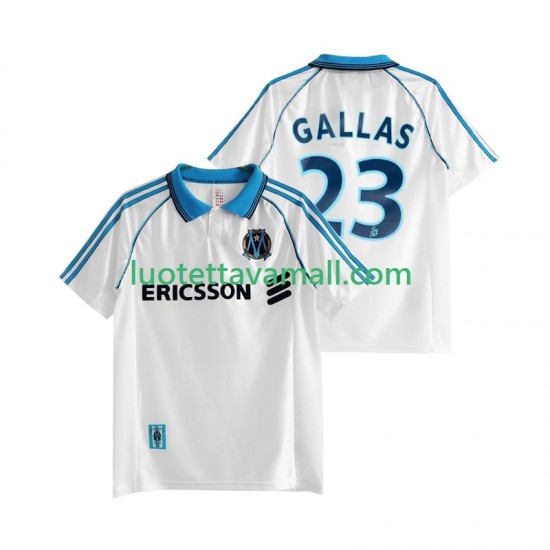 Miehet Olympique de Marseille Gallas 23 Retro 1998 1999 Lyhythihainen Fanipaita ,Koti