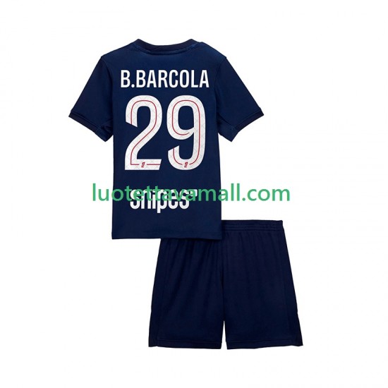 Lapset Paris Saint-Germain Bradley Barcola 29 2025-2026 Lyhythihainen Fanipaita ,Koti