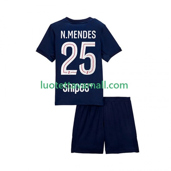 Lapset Paris Saint-Germain Nuno Mendes 25 2025-2026 Lyhythihainen Fanipaita ,Koti