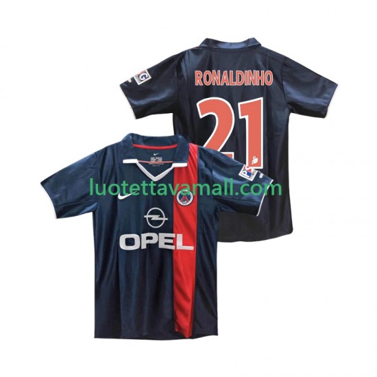 Miehet Paris Saint-Germain RONALDINHO 21 Retro 2001 2002 Lyhythihainen Fanipaita ,Koti