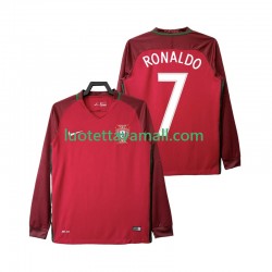 Miehet Portugali Cristiano Ronaldo 7 Retro 2016 Pitkähihainen Fanipaita ,Koti