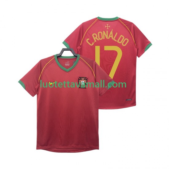 Miehet Portugali Crstiano Ronaldo 17 Retro 2006 Lyhythihainen Fanipaita ,Koti