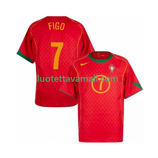 Miehet Portugali Figo 7 Retro 2004 Lyhythihainen Fanipaita ,Koti