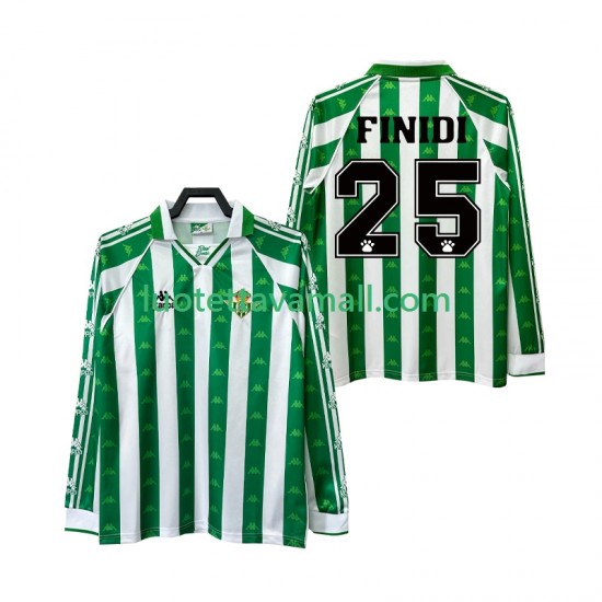 Miehet Real Betis FINIDI 25 Retro 1996 1997 Pitkähihainen Fanipaita ,Koti