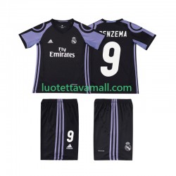 Lapset Real Madrid BENZEMA 9 Retro 2016 2017 Lyhythihainen Fanipaita ,Kolmas