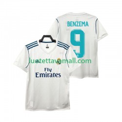 Miehet Real Madrid BENZEMA 9 Retro 2017 2018 Lyhythihainen Fanipaita ,Koti
