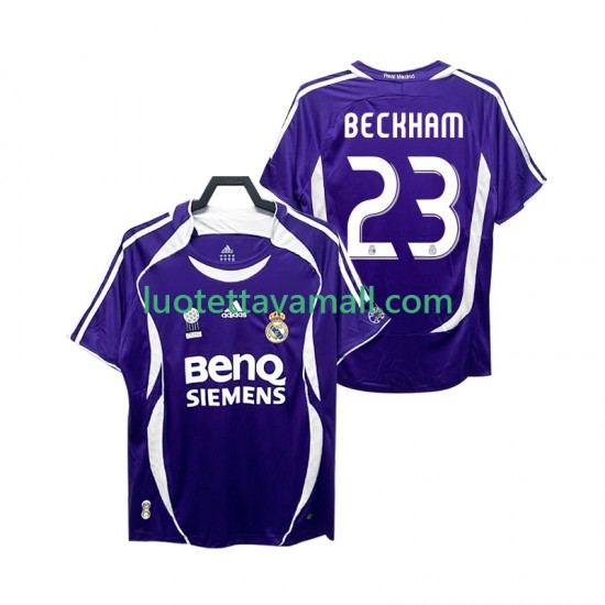 Miehet Real Madrid Beckham 23 Retro 2006 2007 Lyhythihainen Fanipaita ,Vieras