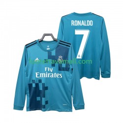 Miehet Real Madrid CRISTIANO RONALDO 7 Retro 2017 2018 Pitkähihainen Fanipaita ,Kolmas