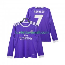 Miehet Real Madrid Cristiano Ronaldo 7 Retro 2016 2017 Pitkähihainen Fanipaita ,Vieras