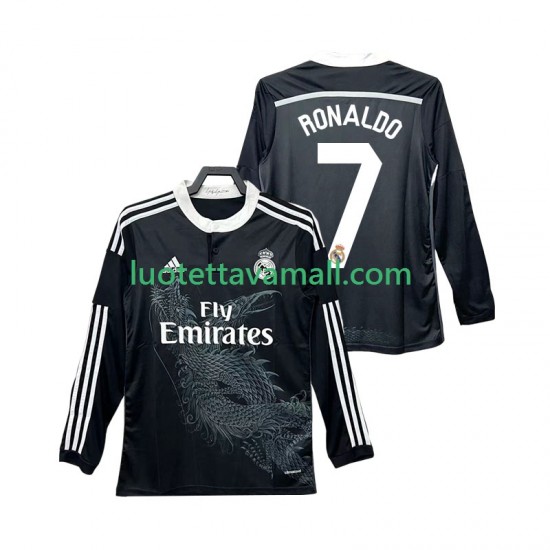 Miehet Real Madrid Cristiano Ronaldo 7 Retro 2014 2015 Pitkähihainen Fanipaita ,Kolmas