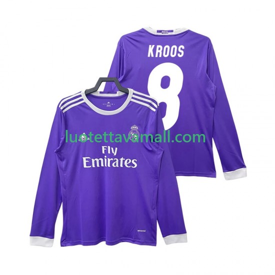Miehet Real Madrid KROOS 8 Retro 2016 2017 Pitkähihainen Fanipaita ,Vieras