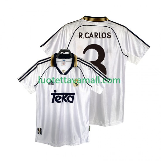 Miehet Real Madrid R.CARLOS 3 Retro 1998 2000 Lyhythihainen Fanipaita ,Koti